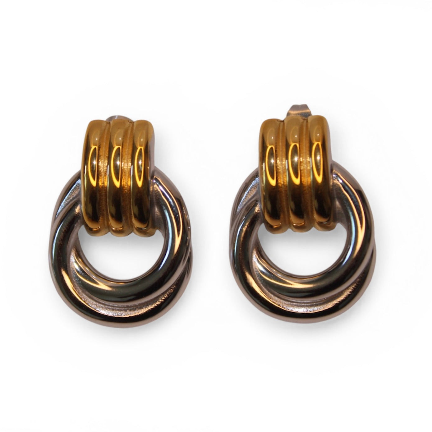 Two Tone Knot Earring